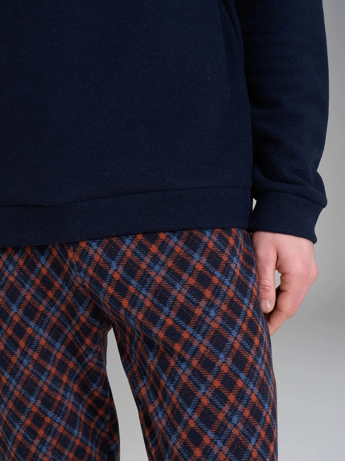 Pigiama Uomo Serafino Cotton Eco Pile Tartan U987N1