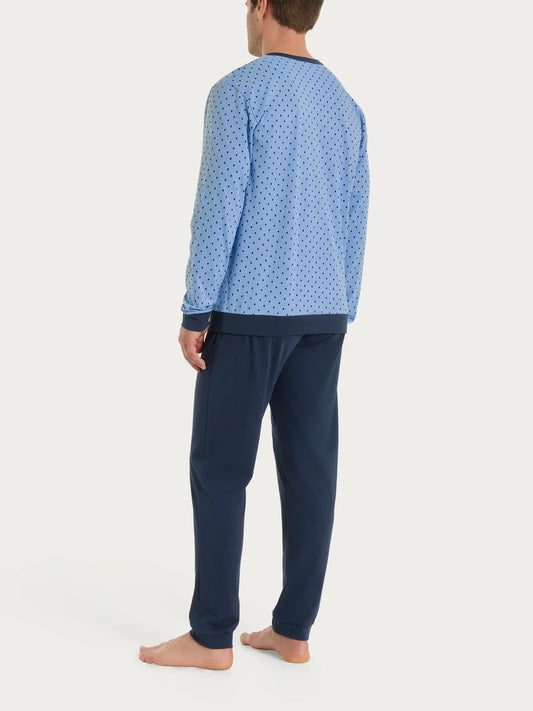 Pigiama Uomo Lungo Serafino Jersey di Cotone UA23N1