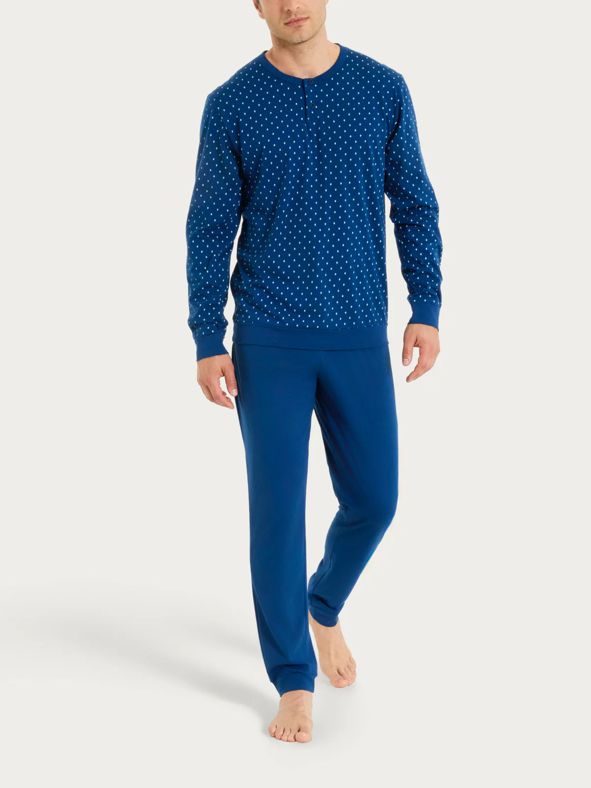 Pigiama Uomo Lungo Serafino Jersey di Cotone UA23N1