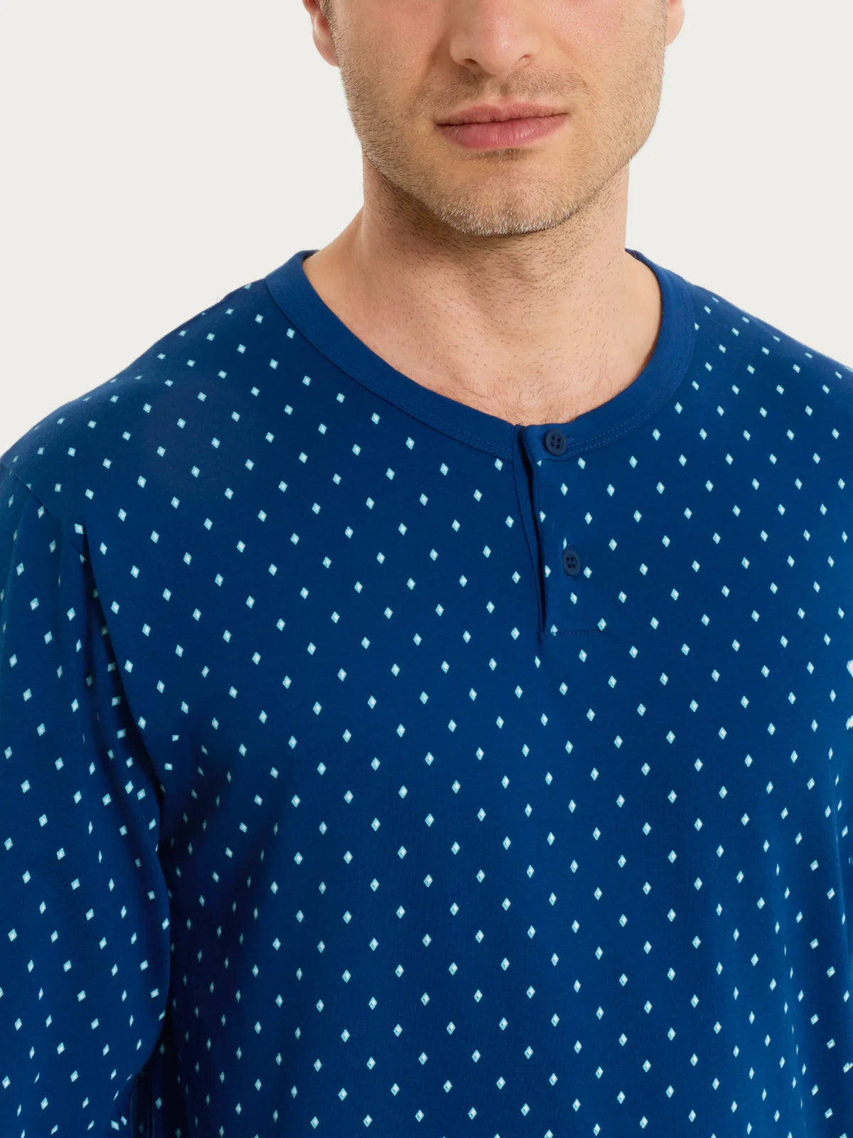 Pigiama Uomo Lungo Serafino Jersey di Cotone UA23N1