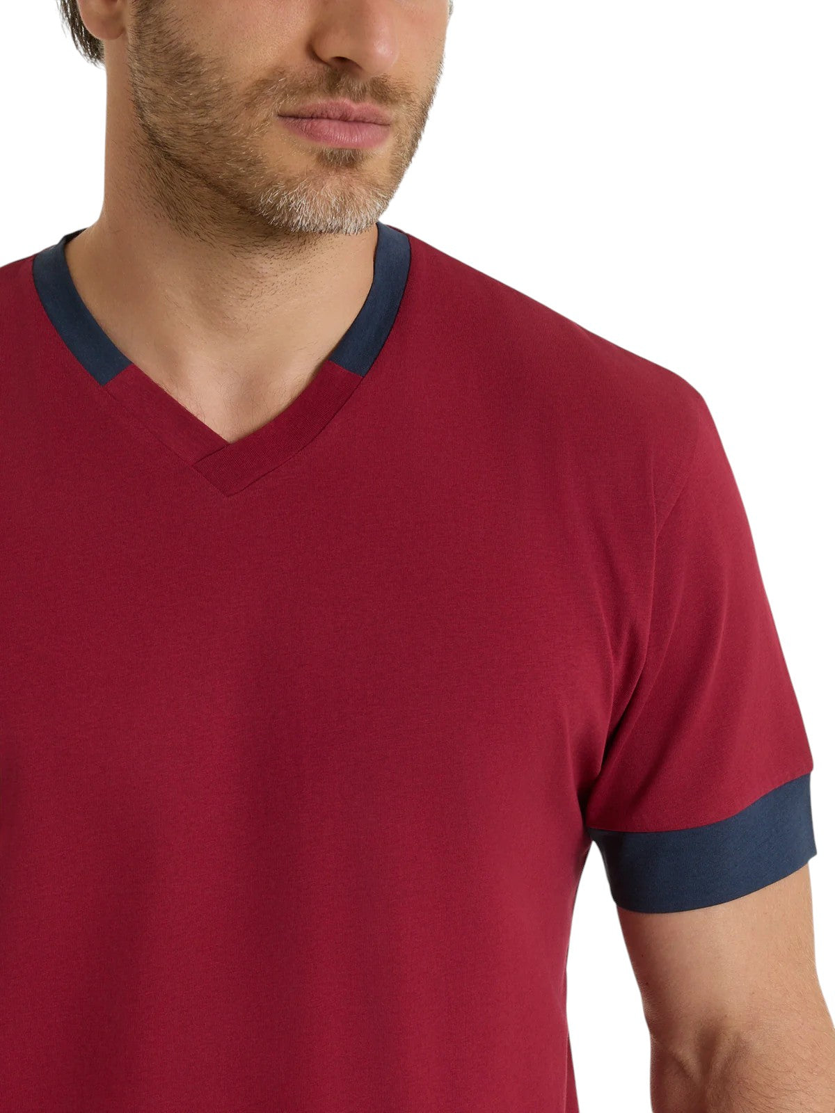 Pigiama Corto Scollo a V Jersey di Cotone UA42NE