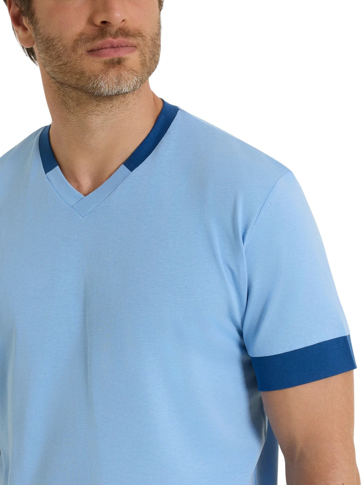 Pigiama Corto Scollo a V Jersey di Cotone UA42NE