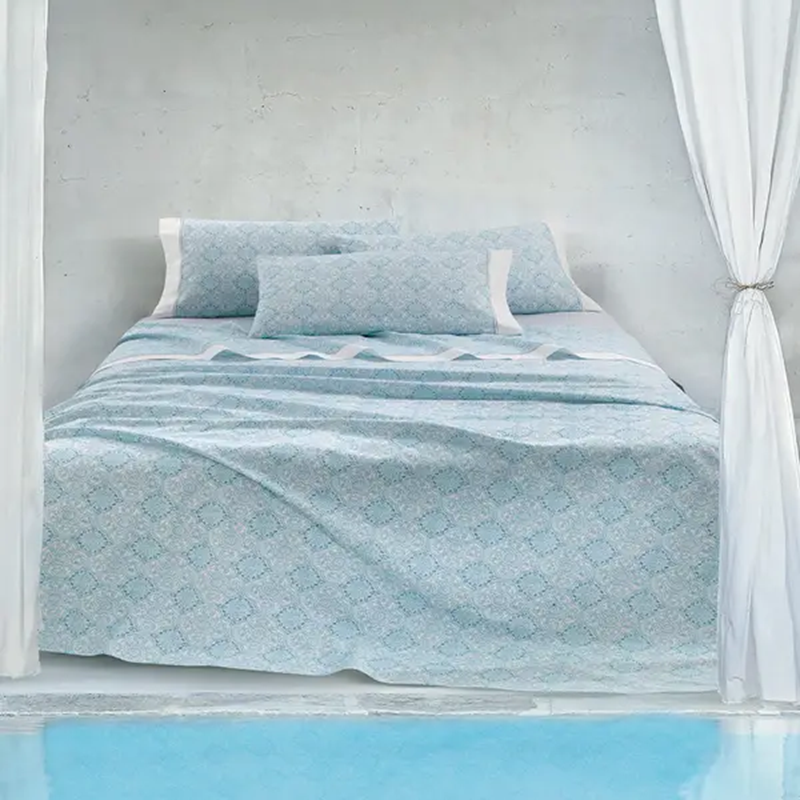 Completo Lenzuolo Copriletto Delfi Mediterraneo