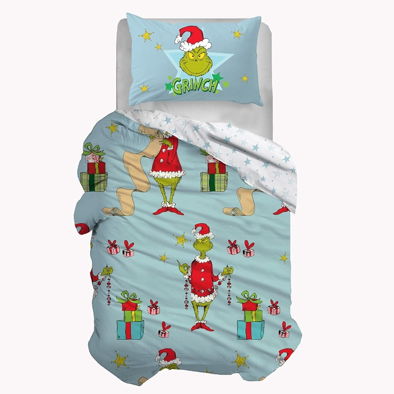 Parure Copripiumino Una Piazza Grinch