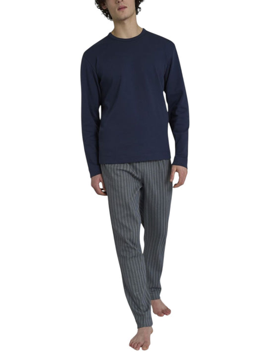 Pigiama Girocollo Caldo Cotone U961NQ Spigato