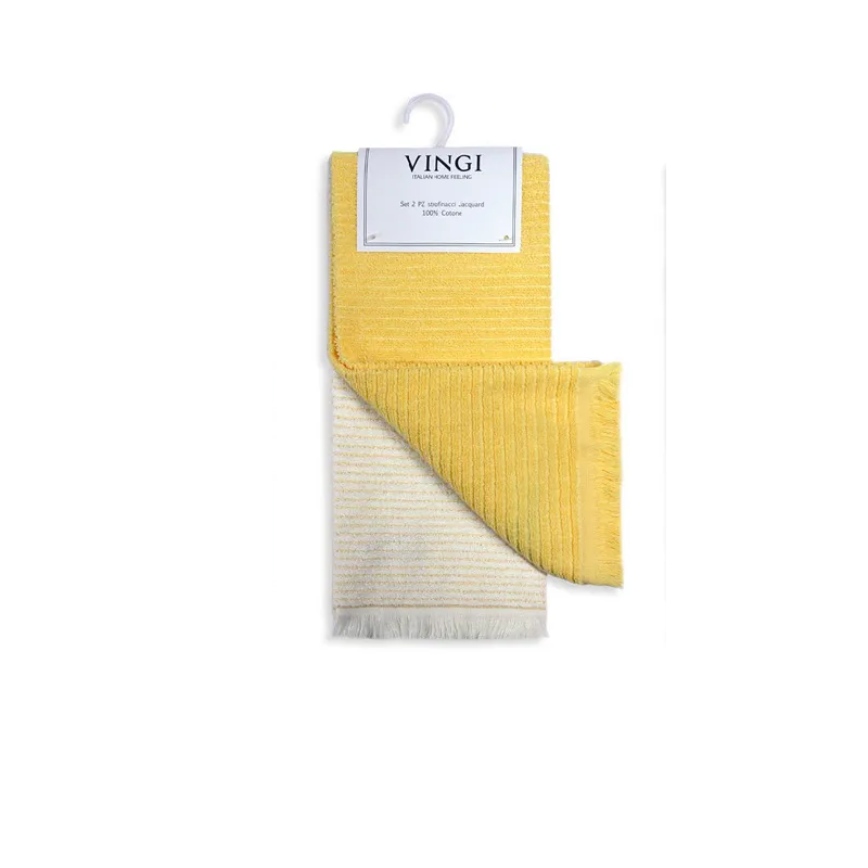 set 2 strofinacci colored microspugna giallo vingi.png):
Set 2 strofinacci da cucina Vingi in microspugna di puro cotone jacquard colore giallo