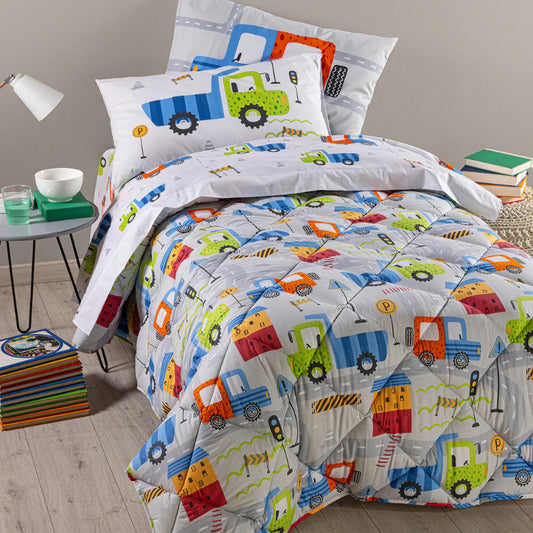 Trapunta Invernale KIDS City Car Grigio