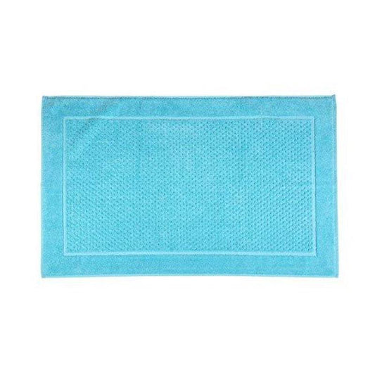 Tappetino_da_bagno_in_spugna_di_colore_azzurro_con_bordo_a_contrasto - G home casa