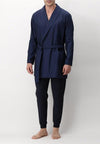 Giacca Da Camera in Tela di Cotone Blu